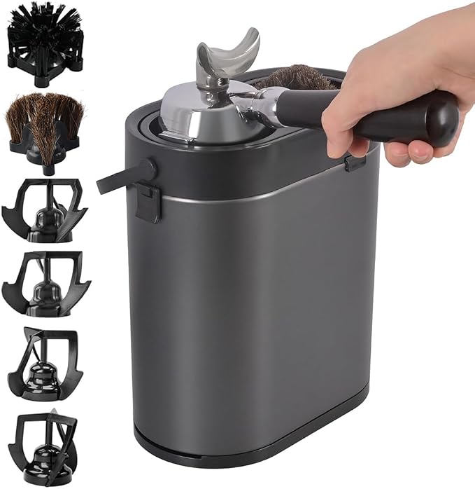 CAFEMASY Automatic Portafilter Cleaner Machine Electric Espresso Coffee Knock Box for Cleaning Espresso Coffee Puck Espresso Accessories Tools for Home or Commercial Coffee Bar