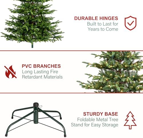 Hykolity 7.5 ft Prelit Sparse Christmas Tree with Realistic PE Foliage