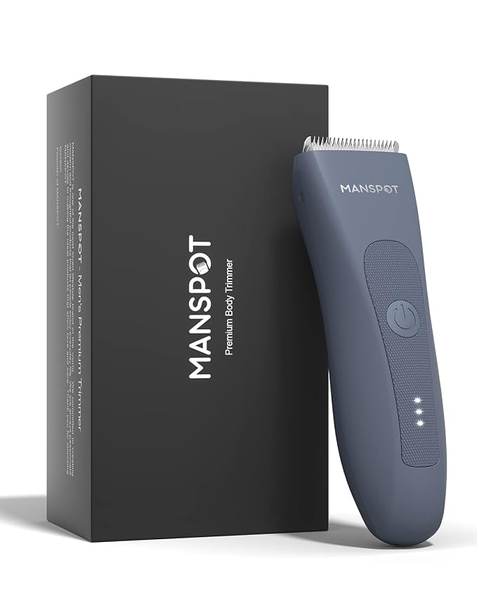 MANSPOT Electric Groin Hair Trimmer Hair Finishing Trimmers, Men's Shaving & Grooming Sets Kit with 4 Guards and Replaceable Ceramic Blade Heads,Waterproof Wet/Dry Trimmer,90 Minutes Shaving Tools | Hypoallergenic Ceramic Blade, Electric Shaver for Che...