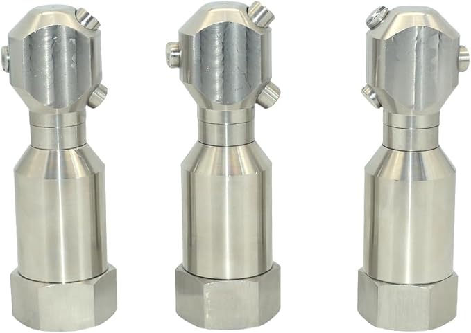 VARMHUS 360° Rotating Spray Nozzle, 304 Stainless Steel High Pressure Continuous Rotary Cleaner for Barrel, Tank, and Industrial Drum Washing (3/4")