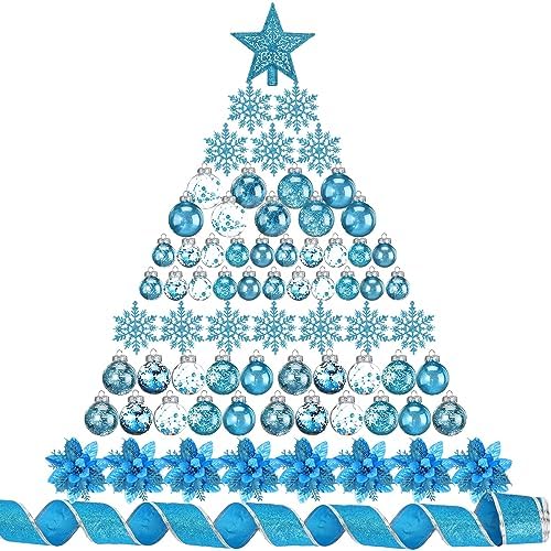 Jenaai Blue 74 Pcs Christmas Ball Ornaments Tree Decorations