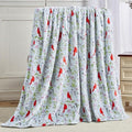 Elegant Comfort Luxury Velvet Super Soft Christmas Prints Fleece Blanket-Holiday Theme Home Décor Fuzzy Warm and Cozy Throws for Winter Bedding, Couch and Gift, 50 x 60 inch, Cardinal