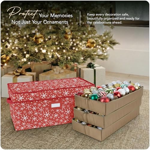 Covermates Adjustable Ornament Storage Box, 25.5" W x 13" D x 12.5" H