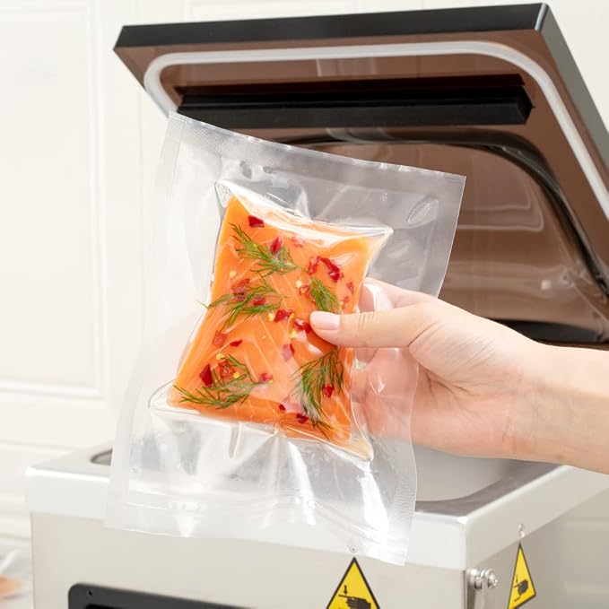 Restaurantware Fresh Hero 6 x 8 Inch Vacuum Sealer Bags 1000 Food Storage Bags - 3 mil Thick Microwavable Clear Plastic Sous Vide Bags Freezable For Storing Food Or Sous Vide
