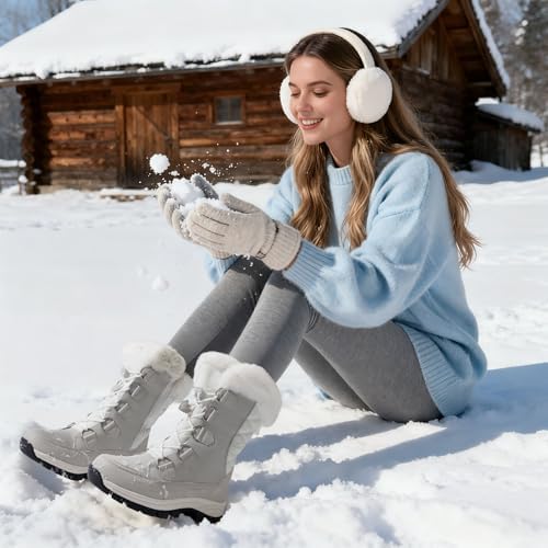 DREAM PAIRS Women's Waterproof Mid Calf Snow Boots