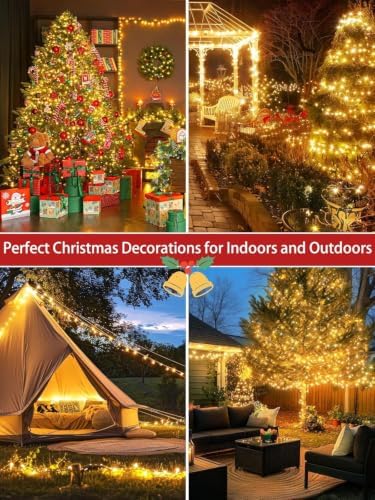 2 Pack 1000 LED Christmas Lights 13 Modes Extra-Long Christmas Tree Lights