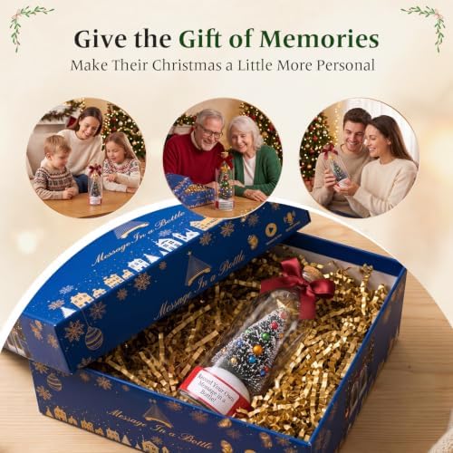 Recordable Christmas Tree in a Bottle, 30-Second Voice Recording and Playback with Permanent Storage, Christmas Keepsake Ornament for Gifting and Family Christmas Parties (2Pack)