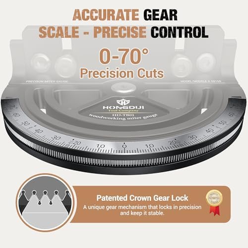 HONGDUI MG21 Miter Gauge for Table Saws Full-Range Locking (-70° to 70°) with 36inch Extended Table Saw Miter Gauge Fence, Miter Gauges Fit 3/8 x 3/4" T/U Slot for Table Saw Router Table