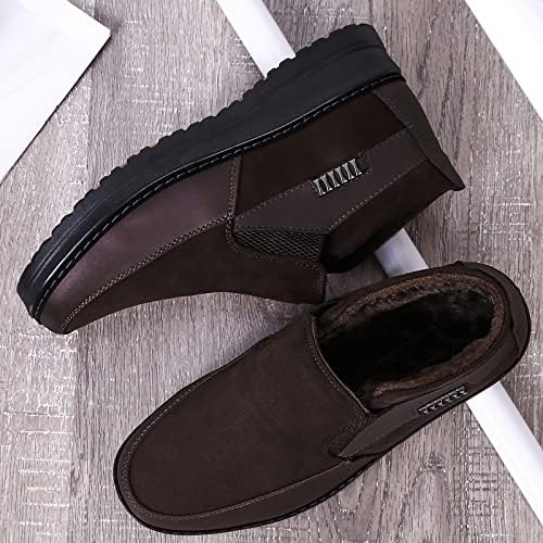 COSIDRAM Mens Shoes Winter Snow Boots Slip On Warm Cotton Padded Loafers