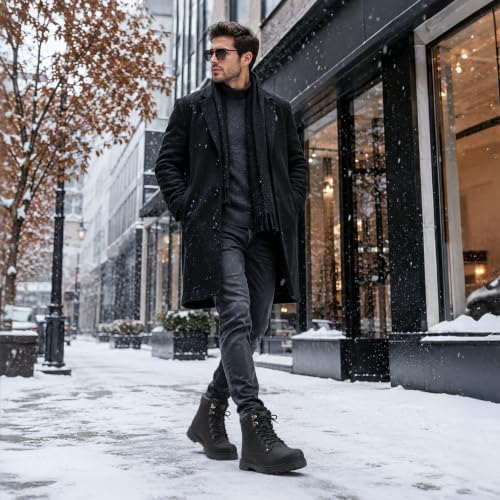 Mens Winter Snow Boots Waterproof Warm Work Ankle Booties