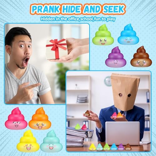 Leyndo 150 Pcs Mini Fake Poop Toys Halloween Party Favors, Bright Color