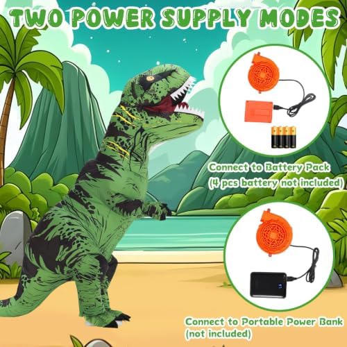 Servllcell Inflatable Dinosaur Costume for Kids/Teens,Halloween Costumes T Rex Blow Up Costumes for Boys Girls,Cosplay