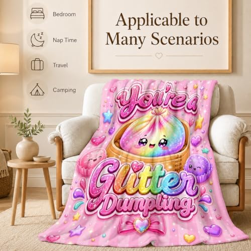 Kids Blanket 40" x 50" Girls Throws, Dumpling Blanket Cute Squishy Throw