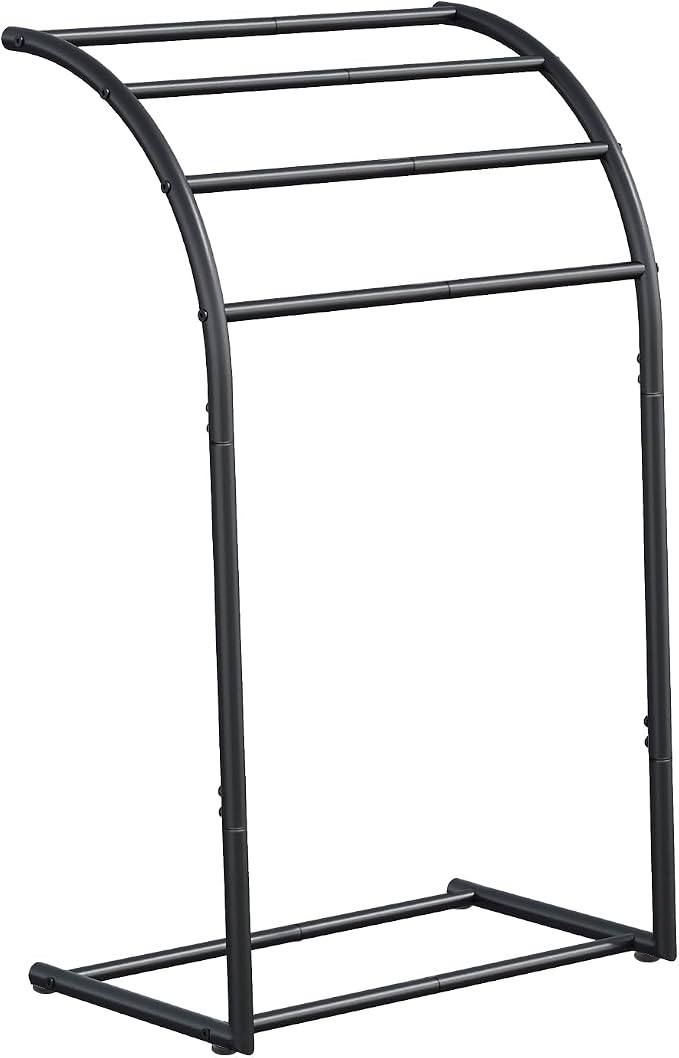 YINMIT Free Standing Towel Rack, Pool Towel Rack Outdoor, 4 Tier Towel Racks for Bathroom, Metal Blanket Rack, Blanket Display and Towel Drying Rack