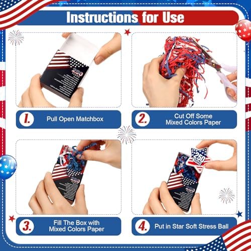 Wettarn 72 Sets 250th Anniversary America Flag Star Toys with Gift Boxes