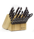 CUTCO Model 6014 Santoku Signature Set with Steak Knives............23 High Carbon Stainless knives & forks (including 10 #2159 Steak Knives) with Classic Dark Brown handles (often called "Black") in factory-sealed plastic bags...........#1652 Honey Oa...