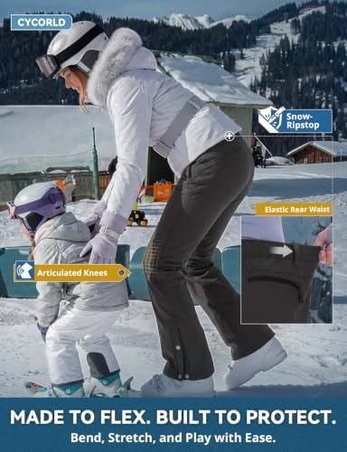 Cycorld Womens Snow Pants: Warm Fleece Lined Ski Pants Softshell