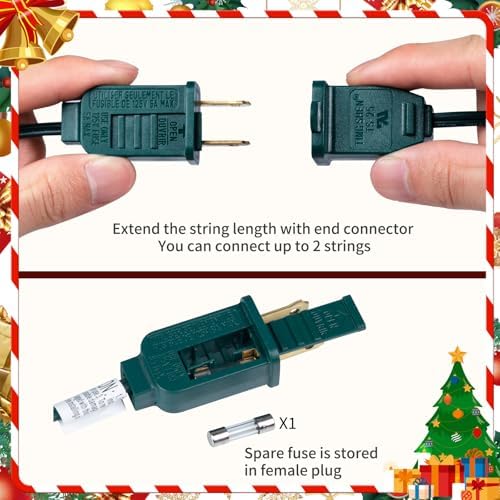 Minetom C9 Christmas Lights Outdoor Multicolor, 50FT 50 Bulbs String Lights
