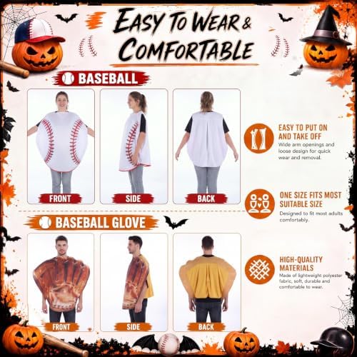 Liitrsh Halloween Baseball Costume Set for Adult Couples