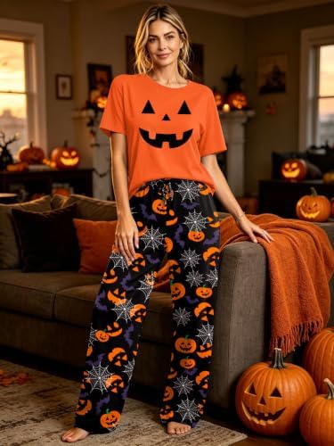 Skull Sets for Women Halloween Bloody Shirts Dancing Skeleton 2 Pc Set