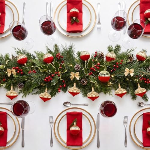 12PCS Red and Gold Velvet Christmas Balls Ornaments,Two Style