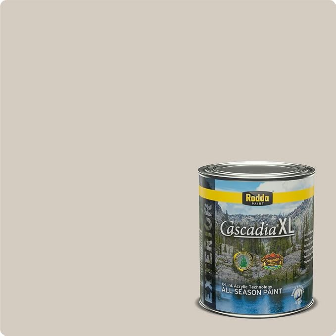 Rodda Paint CASCADIA XL Exterior Satin All Seasons Paint & Primer in One, Quart, Platinum
