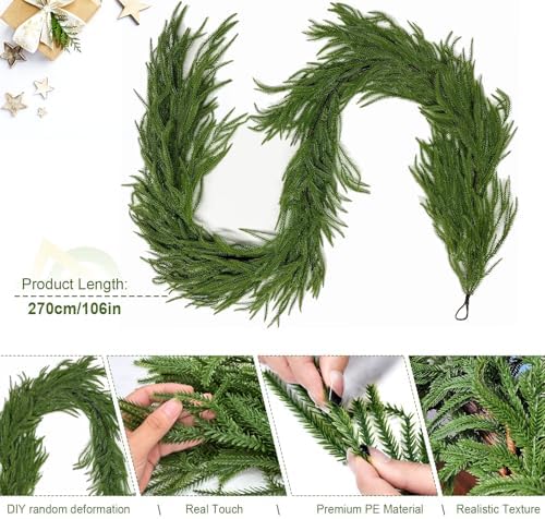 9FT Christmas Norfolk Pine Garland