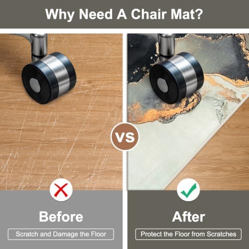 Anidaroel Office Chair Mat for Hardwood/Tile Floor, 48"x60" Desk Chair Mat for Office Gaming, Under Desk Rug for Rolling Chair, Anti-Slip Computer Chair Mats, Low-Pile Carpet Protector Rug