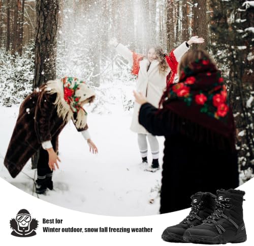 HOBIBEAR Women's Barefoot Snow Boots, Wide Toe Box, Ankle Winter Shoes
