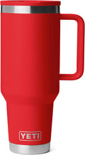 YETI Rambler 40 oz Travel Mug with Flip Straw Lid – Stainless Steel, Vacuum Insulated, Leakproof, Cup Holder Friendly, Rescue Red