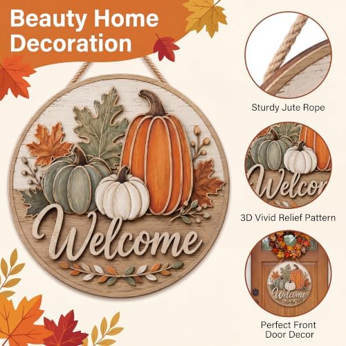 Fall Decor - Fall Welcome Sign for Front Door | Thanksgiving Decorations