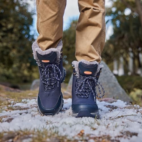 SHULOOK Men's Waterproof Winter Snow Boots: Insulated Warm Lined