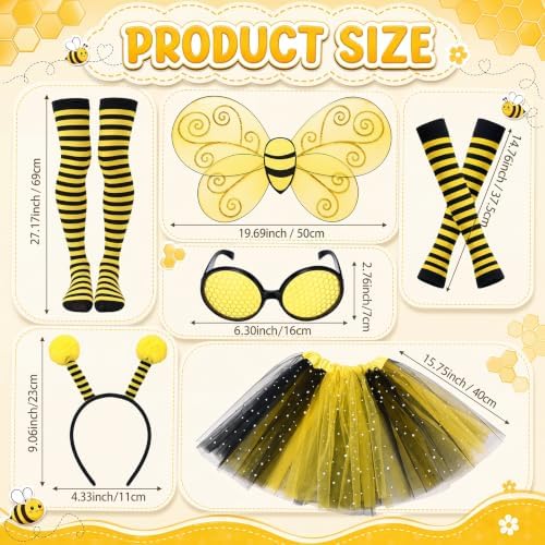 Yahenda Bee and Beekeeper Costume Halloween Couple Outfit with 30 Bee Decor