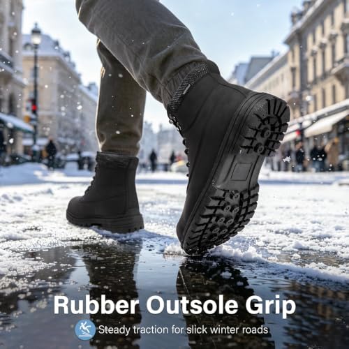 Mens Winter Snow Boots Waterproof Warm Work Ankle Booties