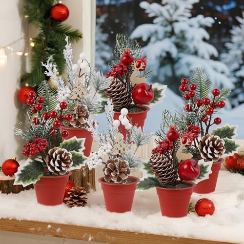 winemana Mini Christmas Tabletop Trees Centerpieces Decorations for Office