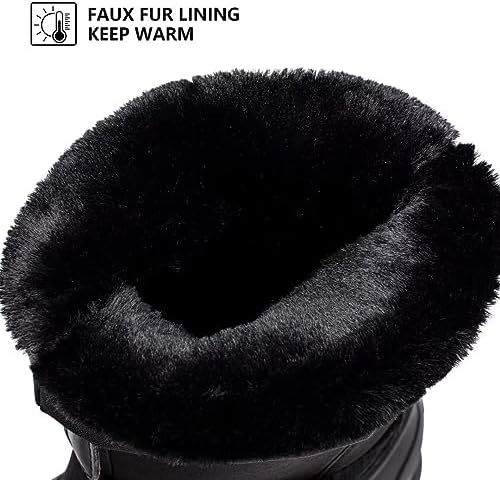 HOBIBEAR Men's Waterproof Snow Boots, Insulated Pull-On Winter Boots