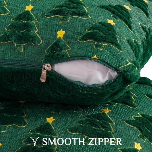 Softalker Christmas Pillow Covers 20x20 Set of 2, Green Home Decorations