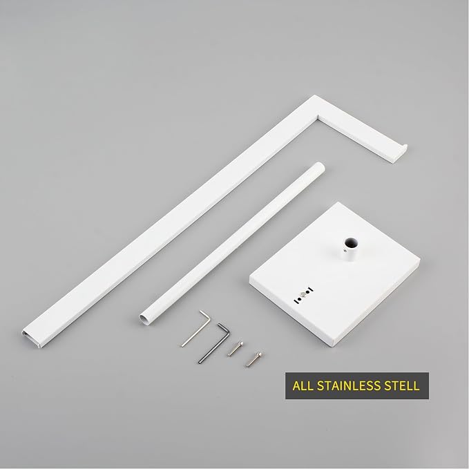GERZWY SUS 304 Stainless Steel Toilet Paper Stand with Reserve, Free Standing Toilet Paper Holder, White