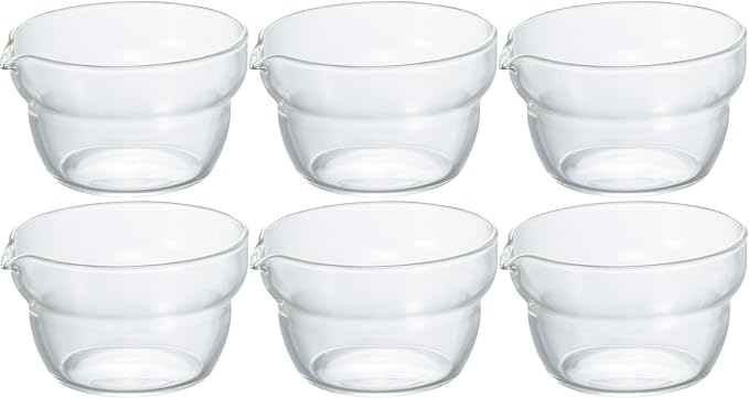 HARIO KB-10-BK One-Mouth Bowl, Made in Japan, Heat Resistant Glass, 3.4 fl oz (100 ml), Set of 6, Clear