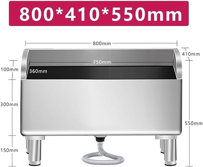 Commercial Floor Mop Sink, Stainless Steel Mop Service Basin Mop Bucket Laundry Room Slop Sink Utility Tub Mop Pool Kit for Kitchen/Restaurant/Business/Garages, Silver-80x41x55cm