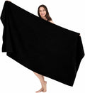 SALBAKOS Luxury 100% Turkish Cotton Bath Sheet 40x80 in (1-Piece, Black) | Extra Large Jumbo Oversized Bathroom and Beach Towel, Super Soft Highly Absorbent Thick Premium Hotel Quality, Made in Turkey