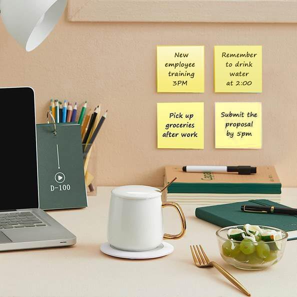 Trailmaker (100 Pack) Sticky Notes Bulk Set, 3x3 Self Stick Memo Pads with 100 Sheets Each, Sticky Notes for Classrooms, Offices, School Supplies & Organization (Yellow)