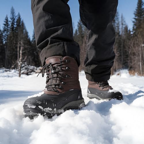 NORTIV 8 Men's Insulated Waterproof Winter Snow Boots