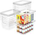 HOYOJA 10 Pack Clear Plastic Storage Bins Pantry Organizers Bin with Lids
