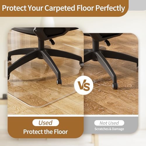 Clear Office Chair Mat for Hard Floors, Plastic Floor Protector for Chairs