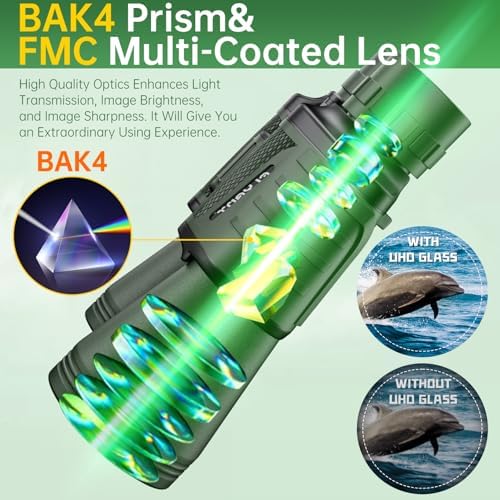 20x50 High Powered Binoculars for Adults, Waterproof Binoculars with Low Light Vision for Bird Watching Hunting Camping Travel Cruise Hiking Sports Stargazing, Gifts for Men Dad