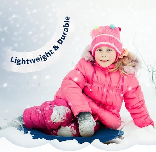 Slippery Racer ProDisc 26 Inch Heavy Duty Aluminum Iron Alloy Metal Kids Winter Saucer Snow Sled with Dual Riveted Soft Grip Rope Handles