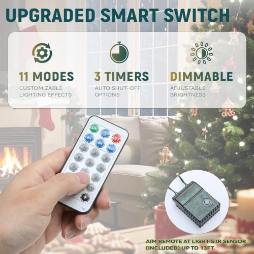 YITAHOME 7.5ft Flocked Prelit Sparse Slim Christmas Tree Aspen Fir w/Remote