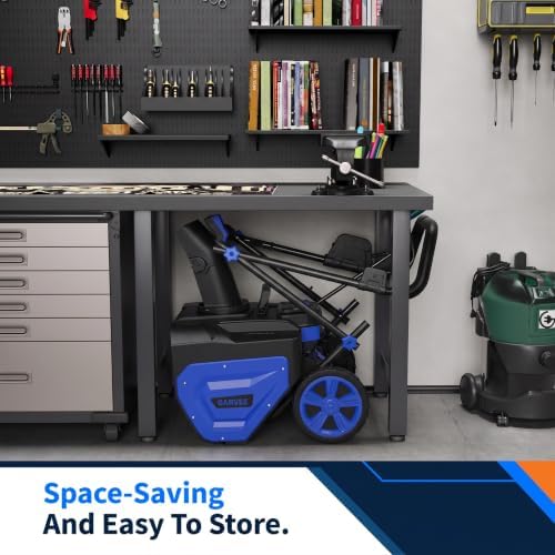 21" Cordless Snow Blower, Electric Snow Blower with 2x5.0Ah Battery&Charger