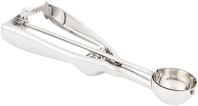 Restaurantware Bundle: 3 Ice Cream Scoops Trigger Release Stainless Steel Dishers 0.5/1.25/1.75 Ounce Cookie Scoops For Baking, Silver, Black and Red, Portion Control, Cookie Dough, Cupcake Batter